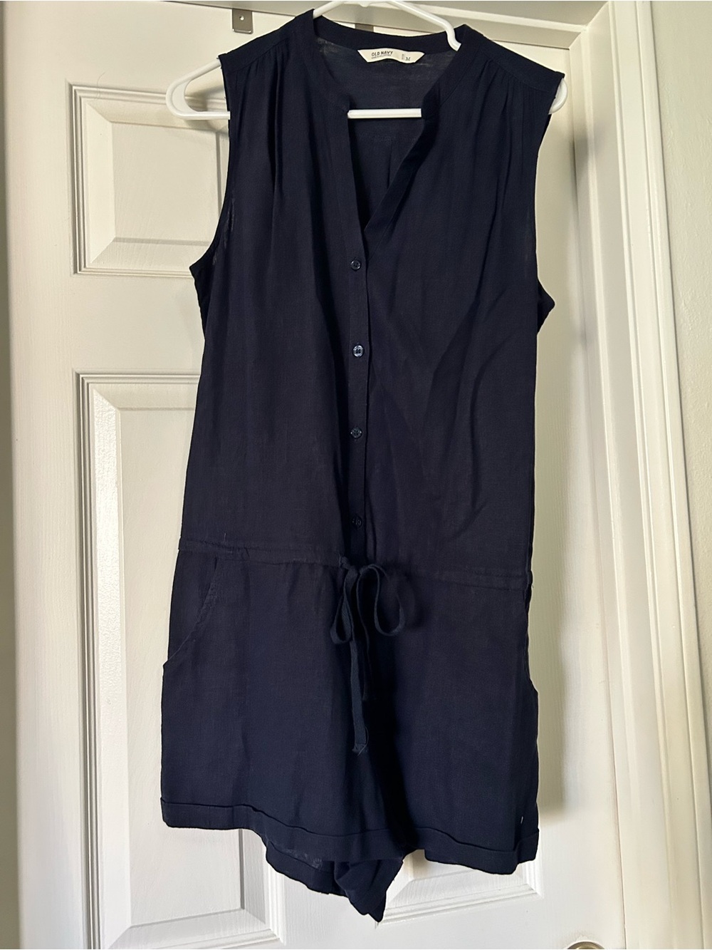 Old Navy Navy Sleeveless Button Romper
